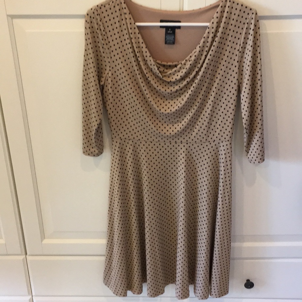 Cream and black dress